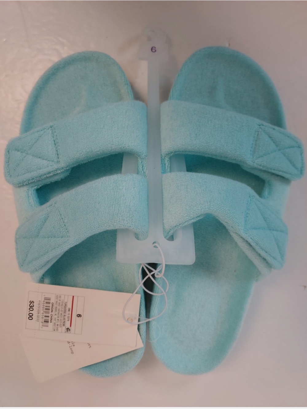 NWT A New Day Turquoise light  blue Remi Platform Slide Sandals size 6